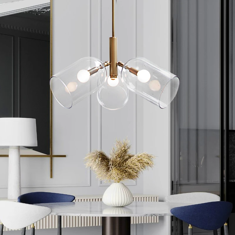 Светильники в скандинавском стиле Минималистичная Люстра для ресторана три