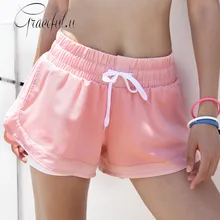 Летние осенние двухслойные спортивные шорты с сеткой, женские свободные быстросохнущие спортивные шорты для женщин, спортивные шорты для йоги