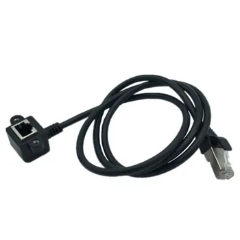 

RJ45 Ethernet Network Broadband Router Extension Interface Connector Crystal Head Male to Master Ear Elbow Cable 1 m