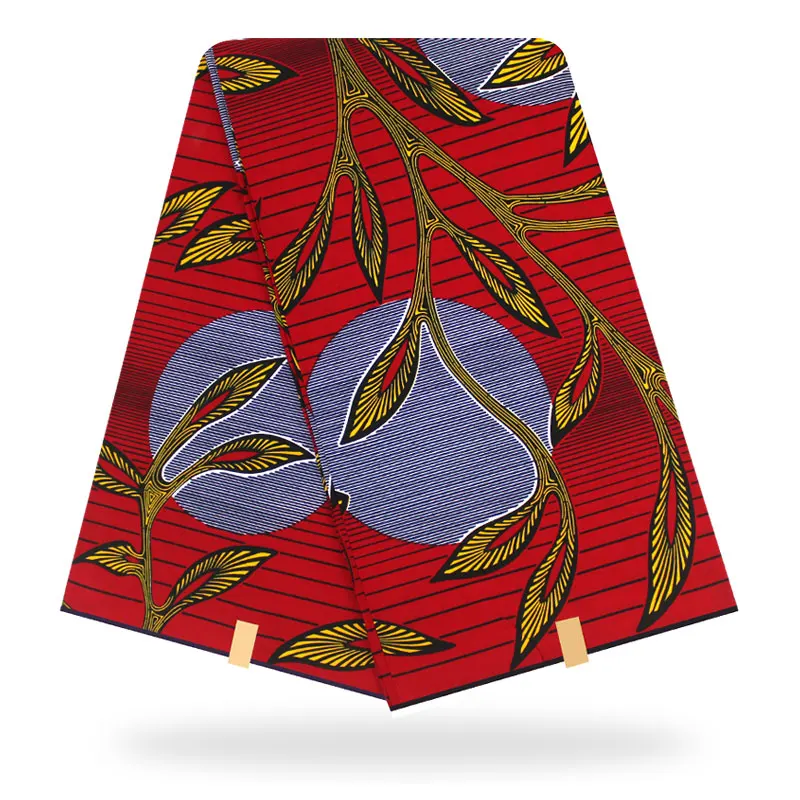 Новое поступление Африканский нигерийский Анкара восковая печать ткань красное золото надежный нидерландский воск настоящий высокое качество хлопок