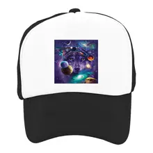 Космическая планета горный Волк Принт Лето Защита от солнца для детей, бейсбольная сетка шляпа для мальчиков и девочек
