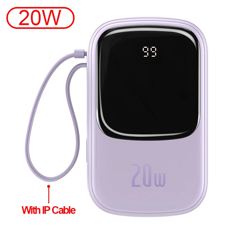 Baseus Mini Power Bank 20000mAh USB Type C PD 20W Fast Charging Charger Powerbank Portable External Battery For iPhone 12 Xiaomi mobile power bank Power Bank