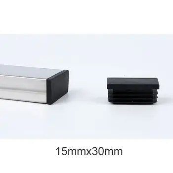 

15*30mm,Black Square tube plug, plastic plug,Non-slip, Table chair stool foot pad, Furniture foot support pipe inner plug