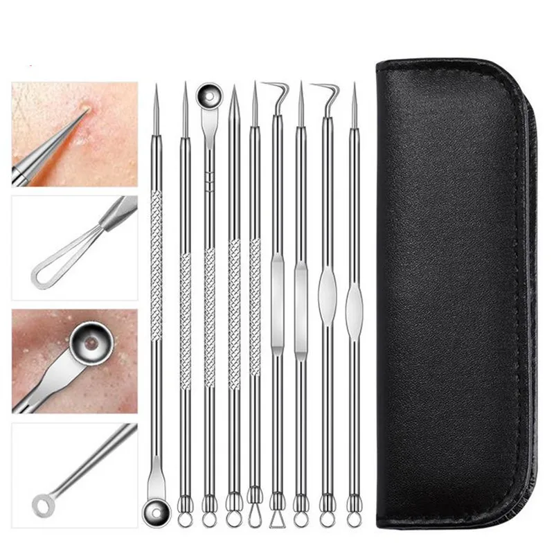 Acne Blackhead Remover Needle Tools Set Blackhead Tweezer Pimple Extractor Stainless Steel Blackspot Removal Skin Care Tool 30#