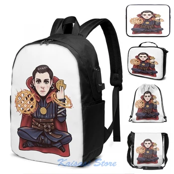 

Funny Graphic print Doctor Stranger Things USB Charge Backpack men School bags Women bag Travel laptop bag