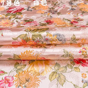 

142CM Soft Brocade Fabric Damask Jacquard Costume Upholstery Furnishing Curtain Material cushion fabric Flower Jacquard Fabric