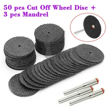 

50Pcs Fiberglass Reinforced Cut Off Wheel Rotary Discs With 3pcs 1/8 Abrasive Tools Dry Wet Sanding