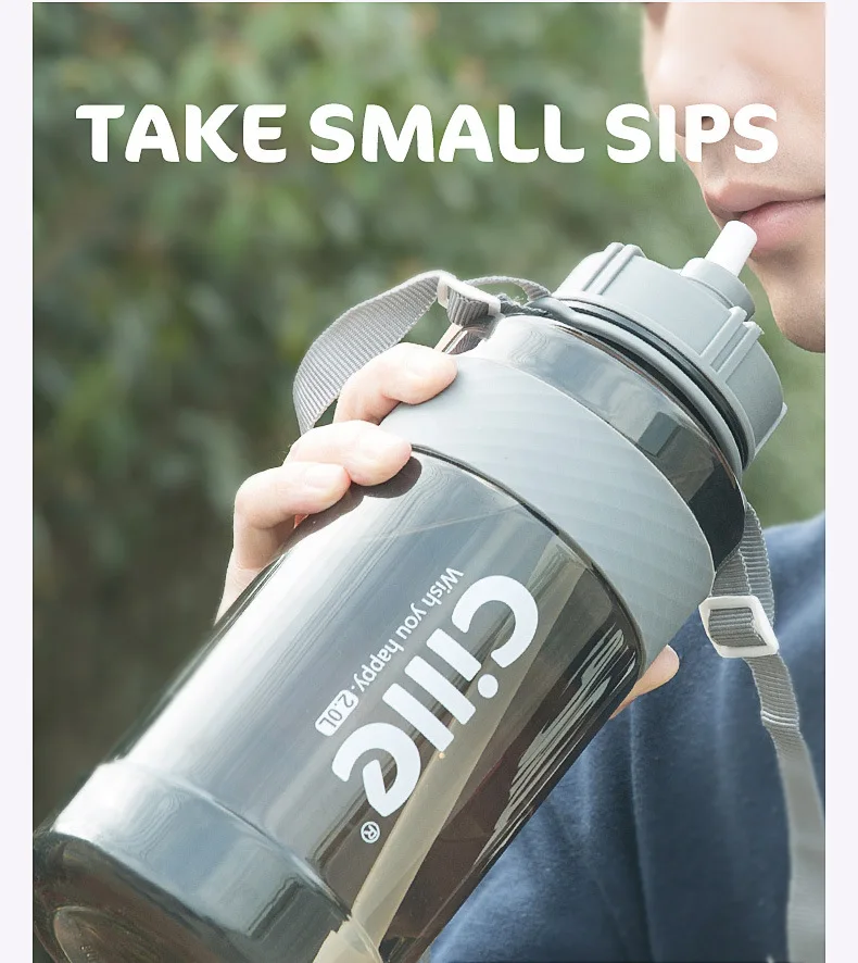 1000 мл BPA бесплатно Спортивная бутылка для питьевой воды с соломинкой 1Л 2л 3л пластиковая бутылка для воды