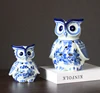 Jingdezhen Blue And White Porcelain Handicrafts Home Furnishing Owl Ornament Office Desk Top Housewarming Ceremony 5