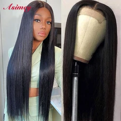 Asimey 180 Density 13X4 Straight Wigs Lace Frontal Human Hair 30 32 In Brazilian Remy 4x4 Preplucked Closure Wig For Black Women