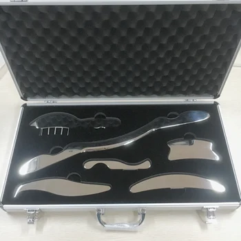 

6 pcs per set shipping free iastm Stainless Steel GuaSha Tools Set Guasha Board Body Massage Tool