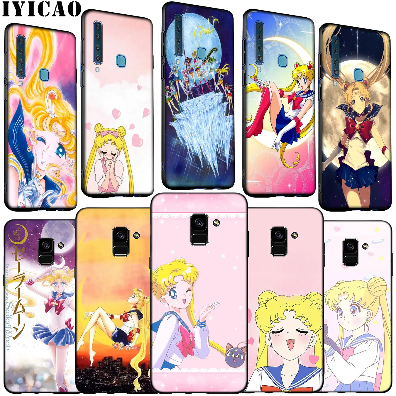 Sailor Moon Manga Anime Soft Silicone Phone Case for Samsung Galaxy A6 A7 A8 A9 2018 A3 A5 2016 2017 Note 9 8 10 Plus |