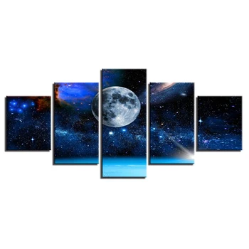

Diy 5 Piece/Set Full Round Diamond Embroidery Galaxy Planets Earth Scenery Diamond Painting Cross Stitch 5D Mosaic Kits