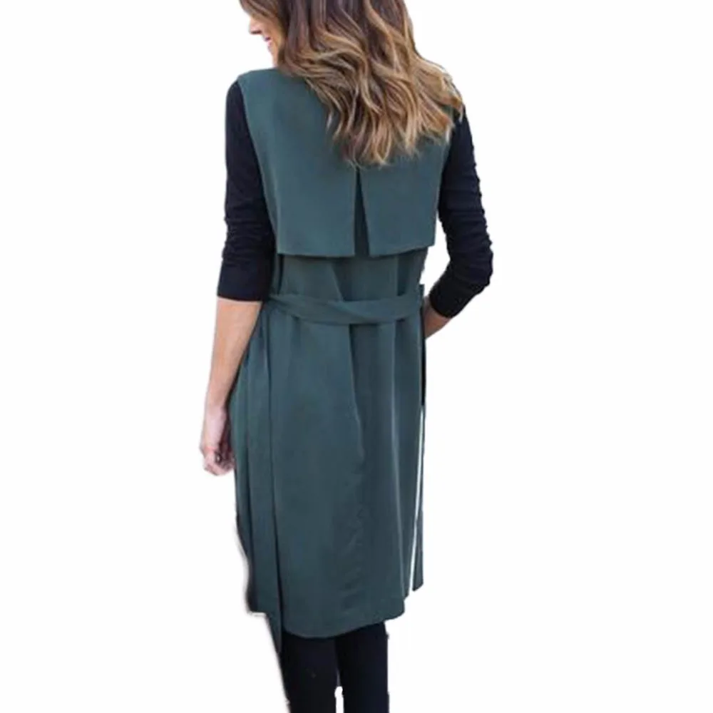 Autumn Warm Hairy Vests Brief Jackets Sleeveless Cardigan Long section Vest Coat Women Fashion Waistcoats Female Black Vest Rk
