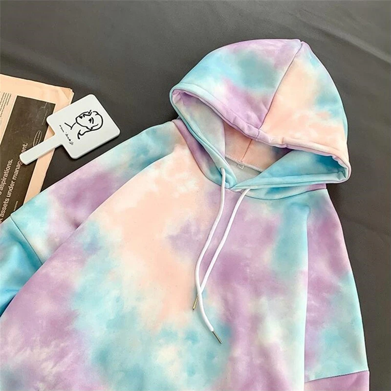 Tie Dye Gradient Loose Casual Hoodie Men Fashion Harajuku Hoody Male Tops Hip Hop Couple Streetwear Unisex Warm Men's sweatshirt