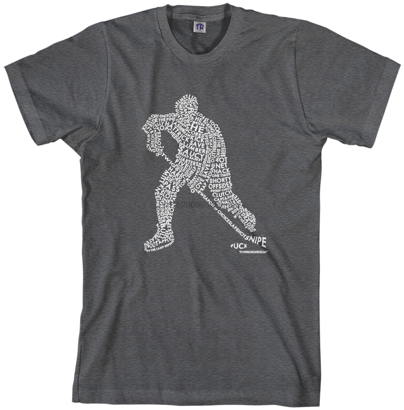 Threadrock МУЖСКАЯ ФУТБОЛКА С Хоккейным проигрывателем дизайн спортивная футболка с