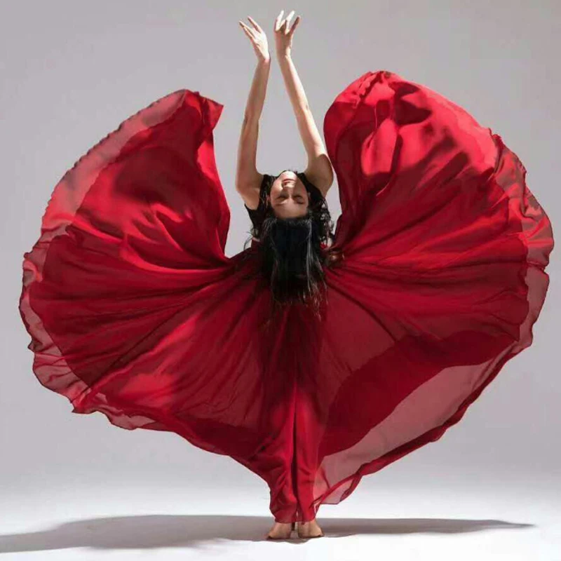 Details about   Black Chiffon Ruffle Slit Skirt Tiered Gypsy Belly Dance Flamenco Jupe Falda