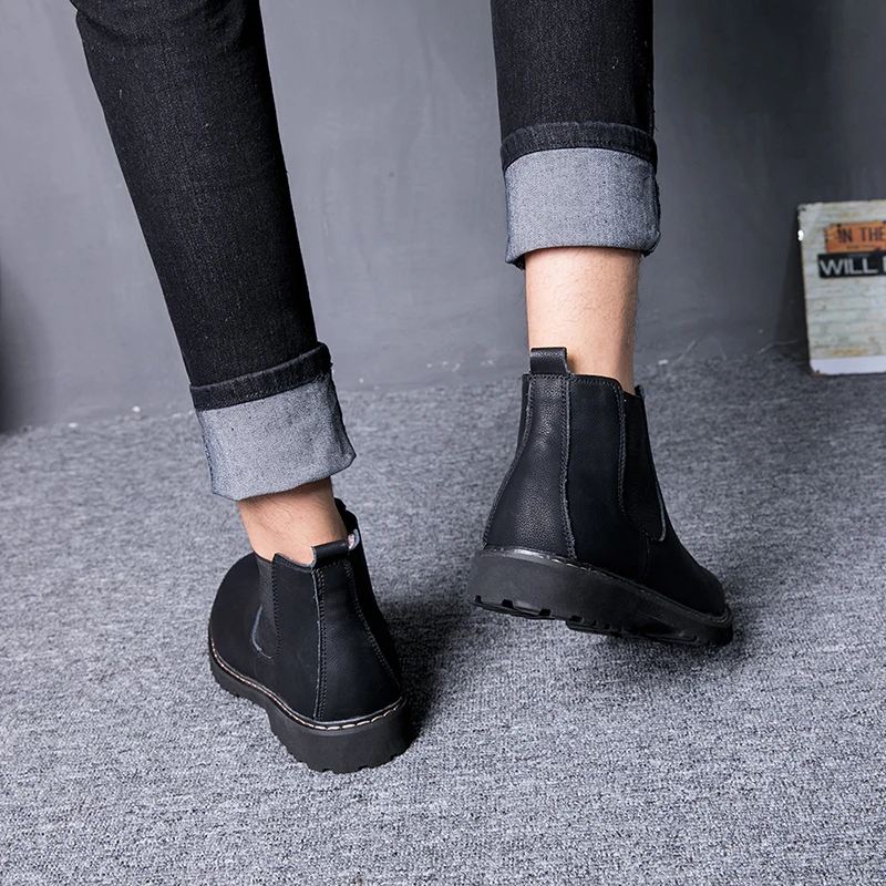 AURONET/зимние мужские ботинки в стиле ретро; удобная брендовая повседневная обувь; классические кожаные зимние ботинки; обувь для отдыха; Botas Masculina
