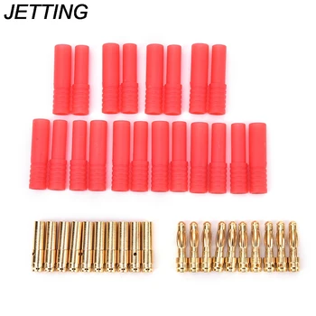 

JETTING 10 Sets HXT 4mm Banana Plugs with Red Housing for RC Connector Socket AM-1009C Gold Plated Banana Plug Wholesale