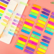 

Transparent Fluorescence Colour Paper Memo Pad Sticky Notes Bookmark Point Marker Memo Sticker Office School Supplies Notebooks