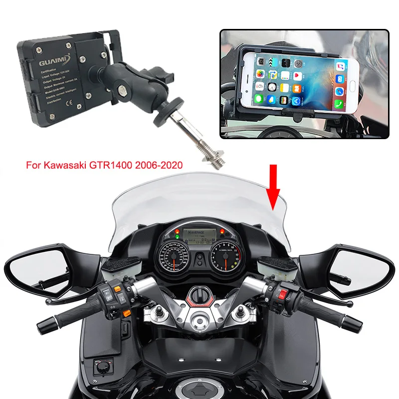 Для Kawasaki GTR1400 GTR 1400 2006 2020 зарядное устройство USB для мотоцикла держатель от 4 0 до 6 3