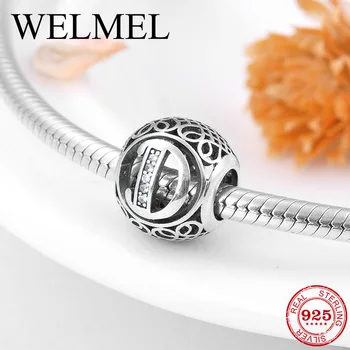 

Hot sale Alphabet Letter D Beads Charm Sterling Silver 925 Crystal Zircon Fit Original Pandora Charms Bracelet Jewelry making