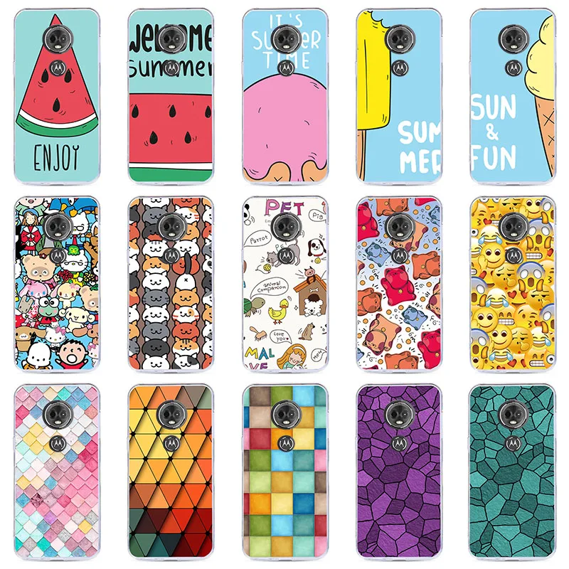 

EVTDASDL Soft TPU Cases For Motorola Moto G6 Play E5 Case Silicon Flower Back Cover For Moto G6 Plus G 6 G6Play G6Plus Coque