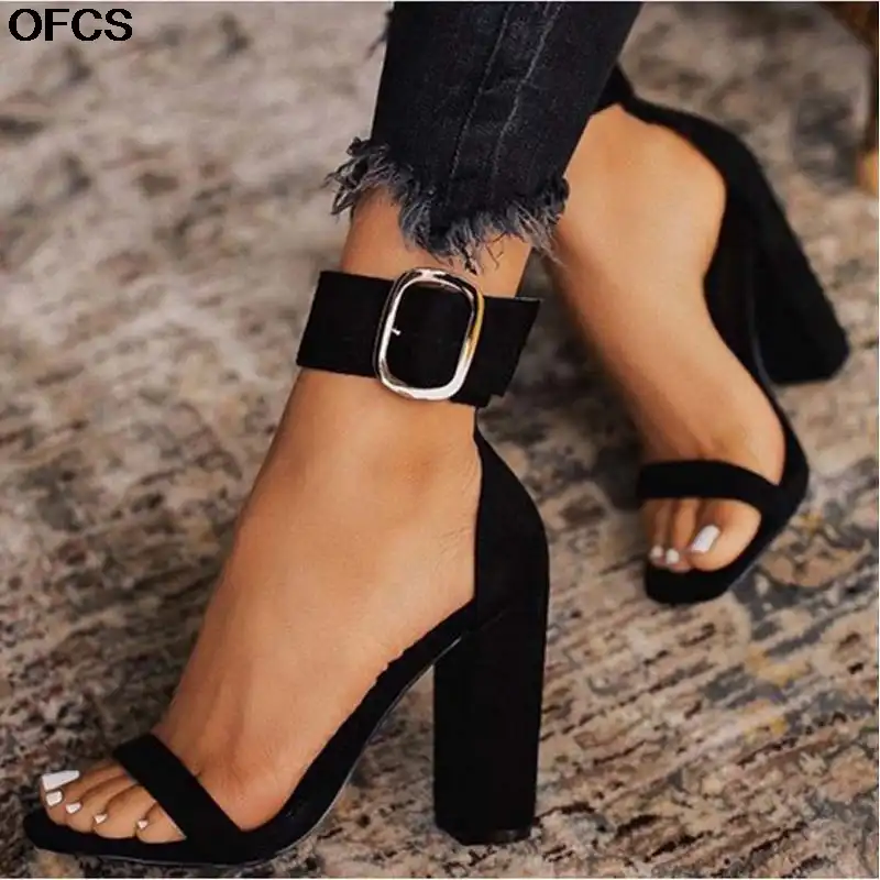 Sandalia Negra Tacon Cuadrado Discount Sale, UP TO 65% OFF |  www.bravoplaya.com