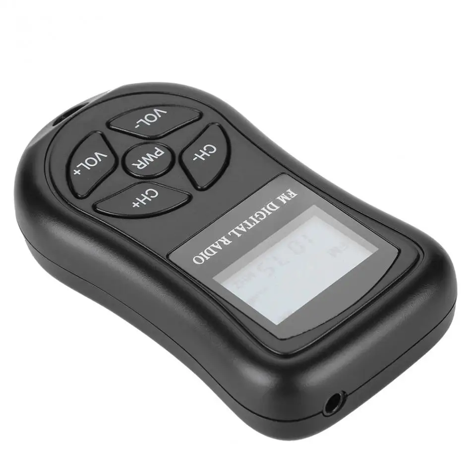 Clear LCD Display Black Small Portable Radio Continuous Use for 50-60 Hours Compact Button Tosuny LCD Radio with Earphones Lanyard