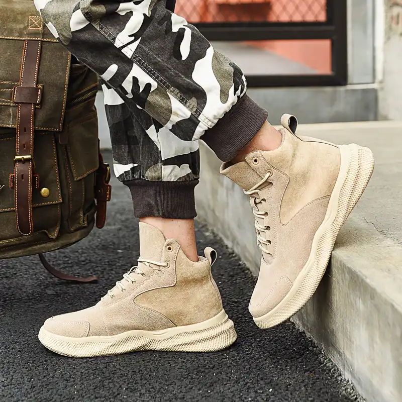 冬メンズ高革ブーツ新クール春靴快適なブランド男性カジュアルブーツファッション男性の靴erkek Ayakkabi ハイキング靴 Aliexpress