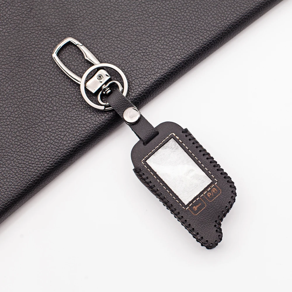 Tw9.5 Lcd Portachiavi In Pelle Per Il Caso Di Tomahawk 9.5 9.9 Versione Russa Di Sicurezza Del Veicolo A Due Vie Sistema Di Allarme Auto Di Trasporto 