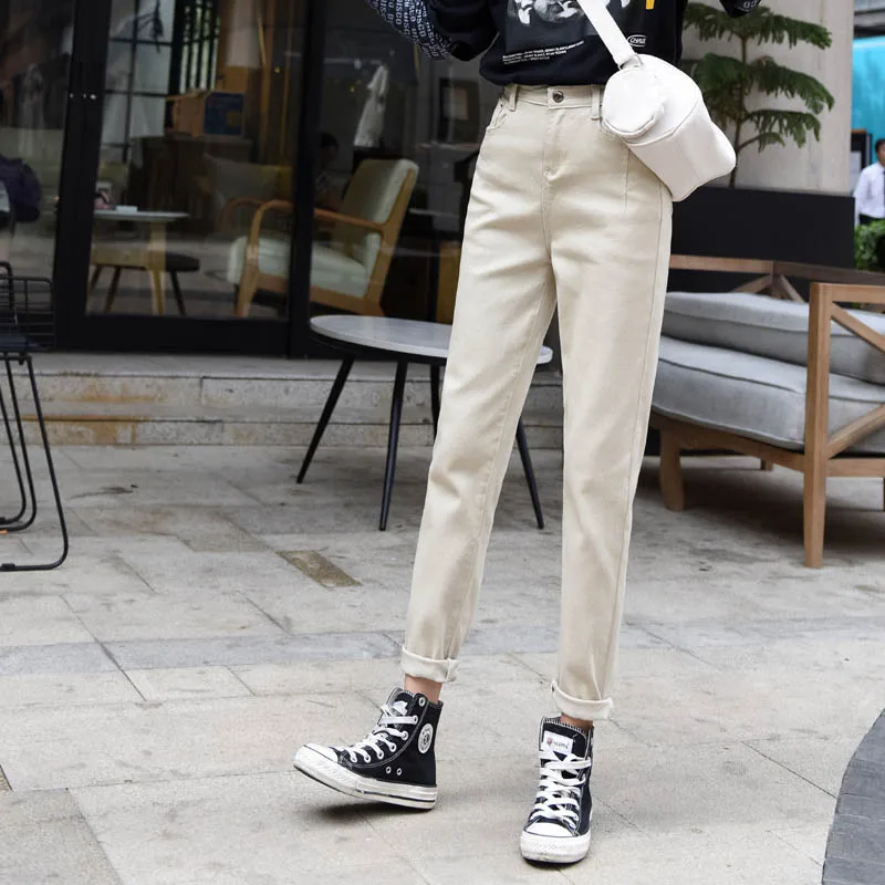 

2019 Autumn And Winter New Style Fashion High-waisted Dad Baggy Pants Women's Loose-Fit Casual Harem Pants