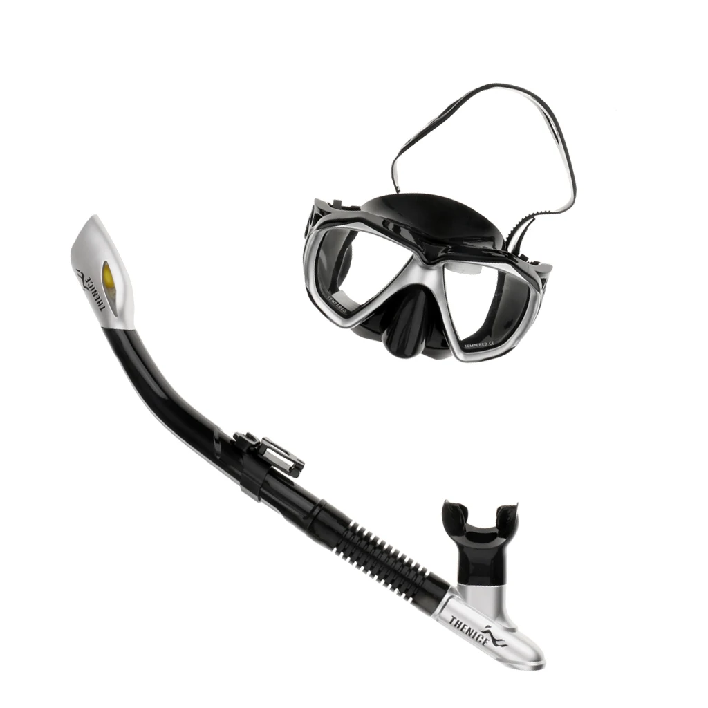 Professional Scuba Diving Swimming Snorkeling Fin Flippers with Mask & Dry Snorkel Full Combo Gear Set