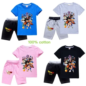 

Toddler Boy Kids Clothes Dragon Ball Print Short Sleeve T-shirt + Shorts 2Pcs Outfits Set Summer Children Kid Boy Clothing 4-14Y