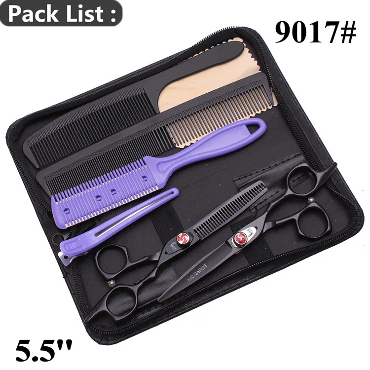 M9017 Hei K-A 5.5Y Парикмахерские ножницы, набор 6 дюймов, бренд Mr Rabbit, JP стальные ножницы для стрижки, ножницы для стрижки, Парикмахерские филировочные ножницы, ножницы для волос M9003 - Цвет: M9017 Hei K-A 5.5Y