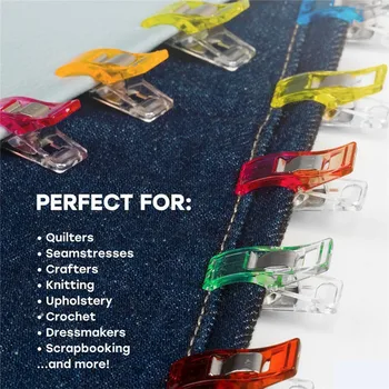 

50pcs Job Foot Case Plastic Clips Multicolor Sewing clip Fabric Clamps Patchwork Hemming Sewing Tools Sewing Accessories