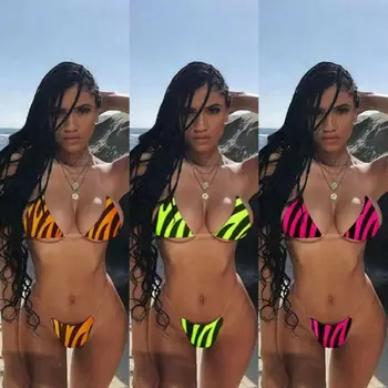 

New 2020 Summer Women Micro Bikini Set Halter Bra Thong Bathing Suit Swimwear Beachwear Swimming Suit