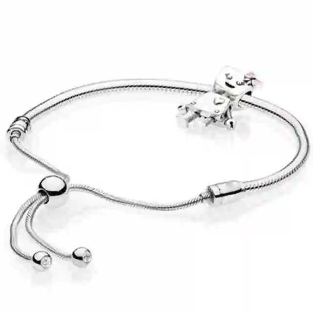 

100% 925 new sterling silver brand 1:1 passion robot bracelet charm set free shipping