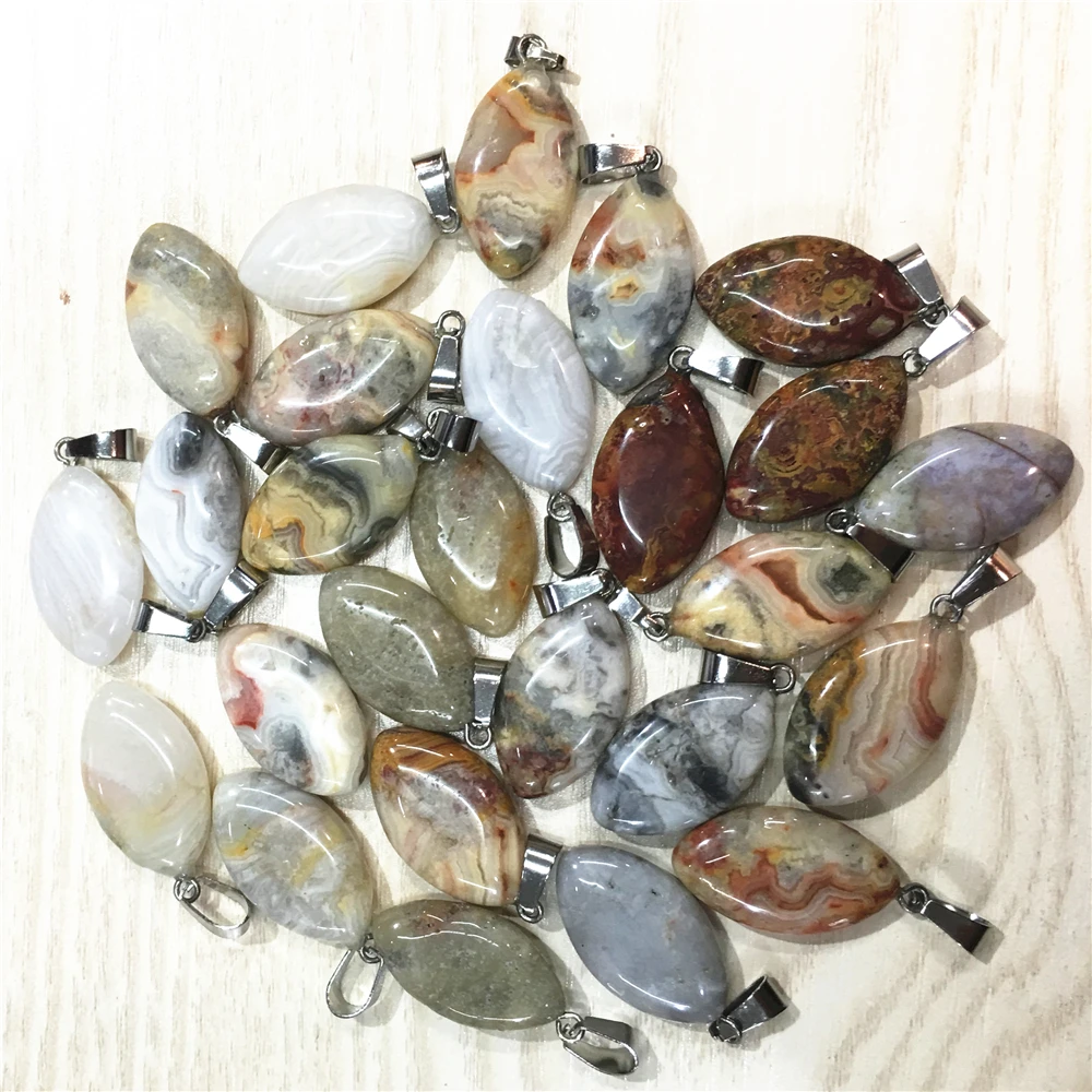 Crazy agate Горячая мода унисекс натуральные драгоценные камни камень Кристалл Подвески бирюза амулеты Mariquesa Для Изготовление Ювелирных ожерелий 25 шт - Окраска металла: Crazy agate