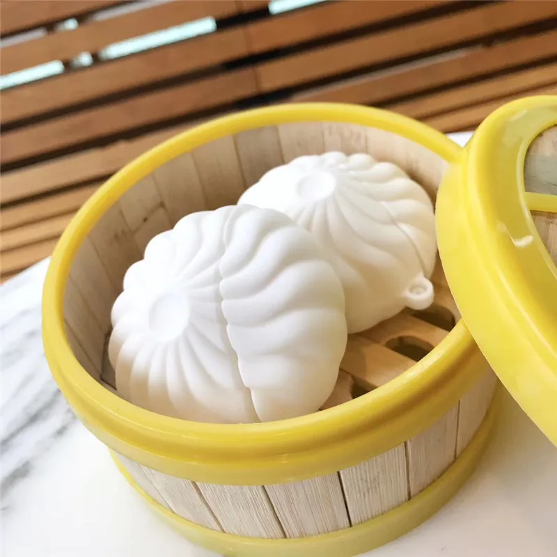 3D Китайский мультфильм еда милые паровые булочки Мягкие силиконовые беспроводные наушники зарядная Коробка Чехол для Apple AirPods 1 2 Чехол Coque