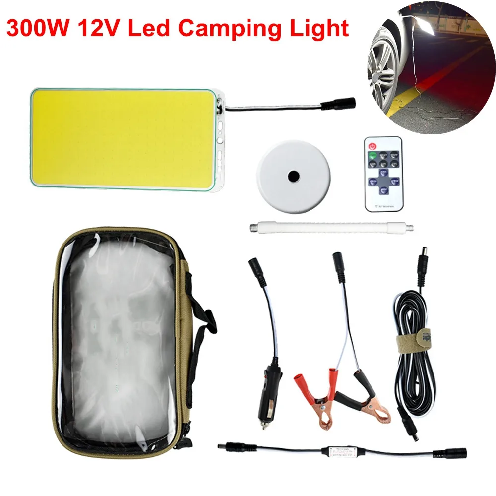 

300W 12V Led Camping Light Outdoor Remote Control Camping Lantern for Repairing the Car Fill Light Party