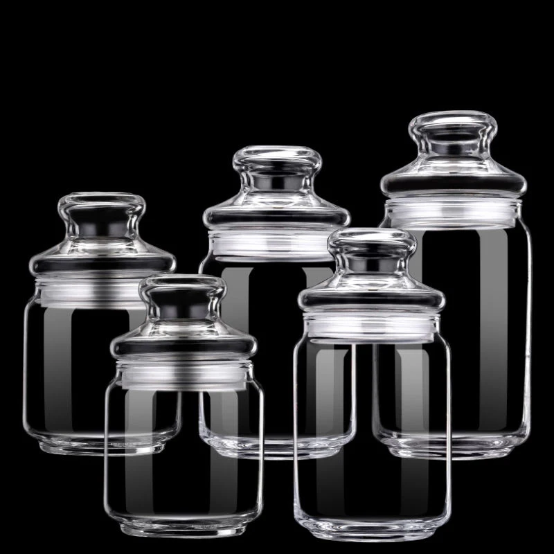 Storage Tank Decoration Transparent Glass Jar Kitchen and Bathroom