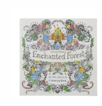 

Hot sell English Secret Garden Coloring Books for Adults Kids Relieve Stress Kill Time Graffiti Painting Book with 24 color penc
