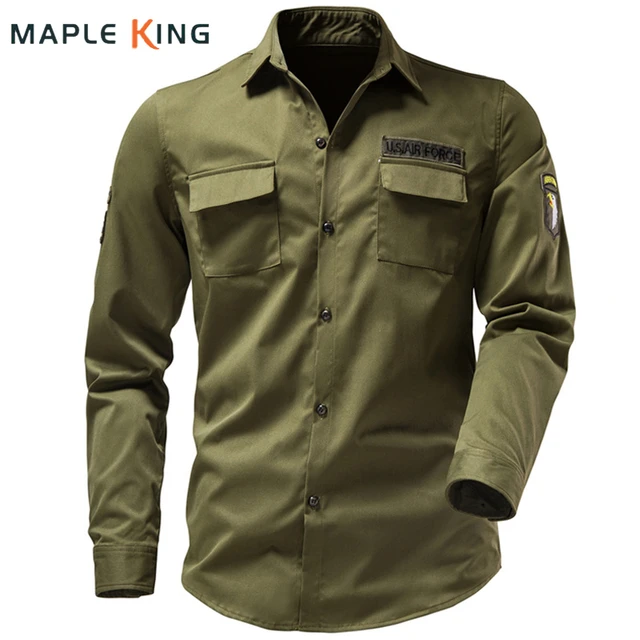 Tactical Military Outdoor Shirts For Men Multi-pocket Arm Badge Embroidery  Camisas Masculinas Mens Cargo Working Shirt Homme - AliExpress