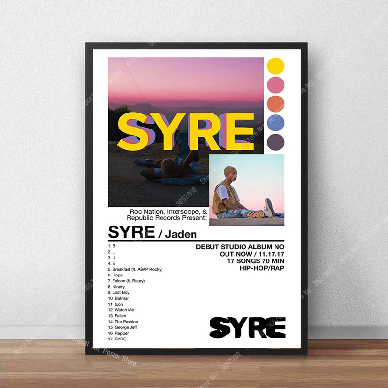 Jaden Smith SYRE Album Music Poster Art Print 12x12" 24x24" 32x32 