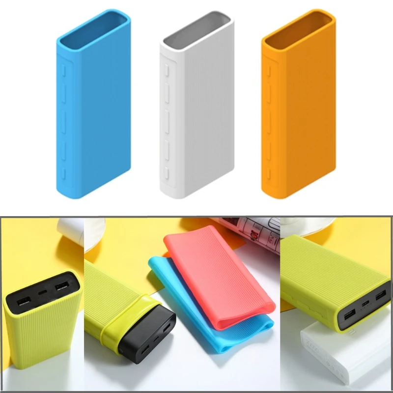 Power Bank Case For Xiao mi Silicone Cover 20000mAh External Battery Pack for PLM07ZM/PB2050ZM/PLM18ZM