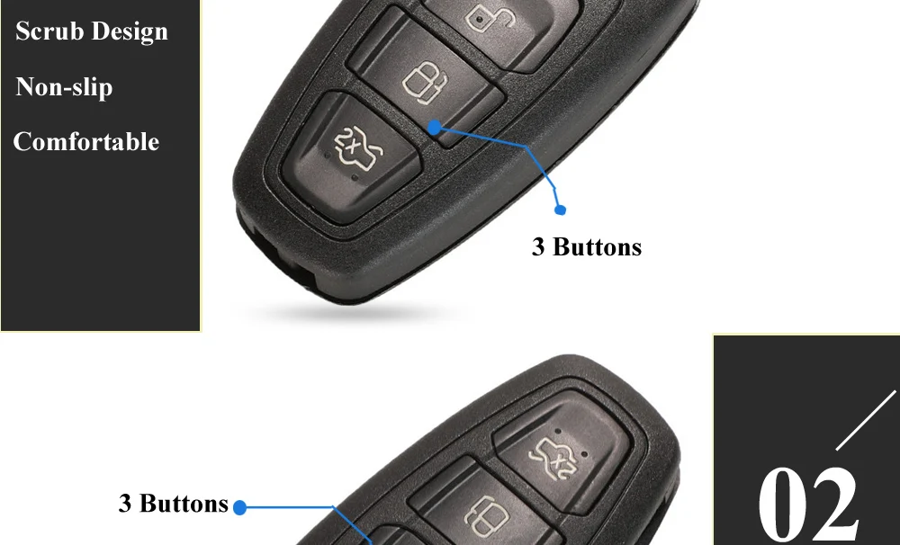 Keyforkess Flip pieghevole chiave a distanza Shell Car Key Cover 3 pulsanti per Ford Focus Mondeo Fiesta 2013 Fob custodia Auto con lama HU101 - H609f6fcdf46542b89e2a6788f0bc8617Y