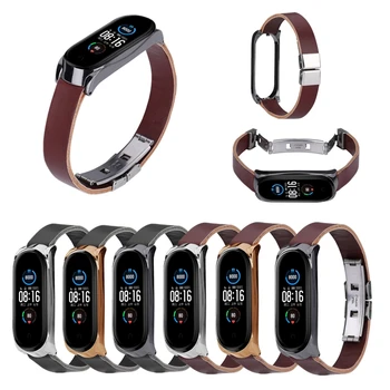 

For Mi Band 4 Strap Retro Genuine Leather Watch Band Bracelet for Xiaomi5 Mi Band 5 Wristband Accessories for Mi Band 4 Pulseira