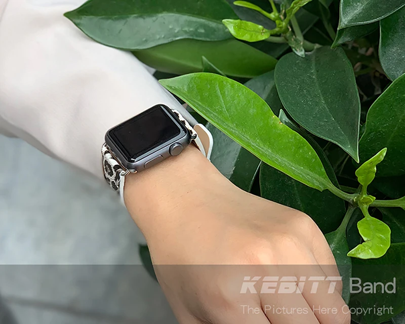 Kebitt, женский кожаный ремешок для Apple Watch, 42 мм, 38 мм, 40 мм, 44 мм, Цветной ремень, Леопардовый принт, полосы iWatch, серия 5, 4, 3, 2, 1
