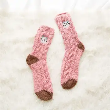 

Seamless Cute Winter Socks Soft Printed Pattern Socks Thicken Keep Warm Socks Animal Print Soft Home Sock